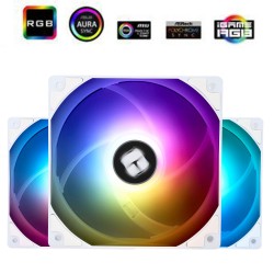 Thermalright TL-C12CW-S X3 PWM ARGB White 3vnt. (120mm) (Balti) Ventiliatoriai