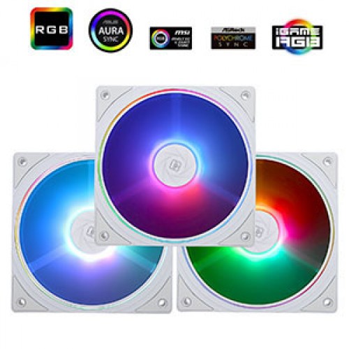 Thermalright TL-S12W-S X3 PWM ARGB White 3vnt. (120mm) (Balti) Ventiliatoriai