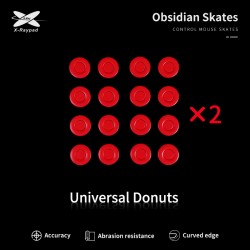 X-Raypad Obsidian DIY Skates Universal Donuts Red 32 vnt. (⌀9.5 x 0.9 mm) (Raudoni) Pakaitiniai Mouse Feet