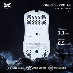 X-Raypad Obsidian Pro Air Skates Universal Dots Grey 40 vnt. (⌀6.5 x 1.1 mm) (Pilki) Pakaitiniai Mouse Feet