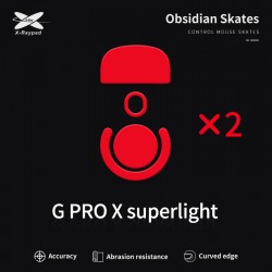X-Raypad Obsidian Skates Logitech G Pro X Superlight 1 Red 2 vnt. (Raudoni) Pakaitiniai Mouse Feet