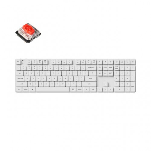 Keychron K5 Pro Wireless - US Layout - Hot-Swappable Gateron Red (K5P-Q1) Balta Mechaninė Belaidė Žaidimų Klaviatūra