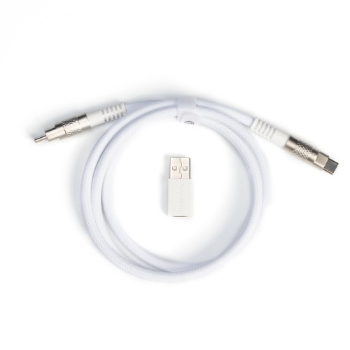 Keychron Double-Sleeved Geek Cable (Cab-20) White (Baltas) Klaviatūros Laidas