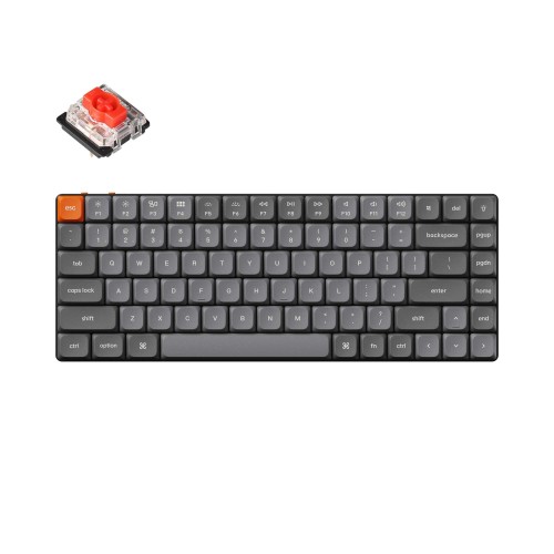 Keychron K3 Max Wireless - US Layout - Hot-Swappable Low Profile Gateron Red (K3M-H1) Mechaninė Belaidė Žaidimų Klaviatūra