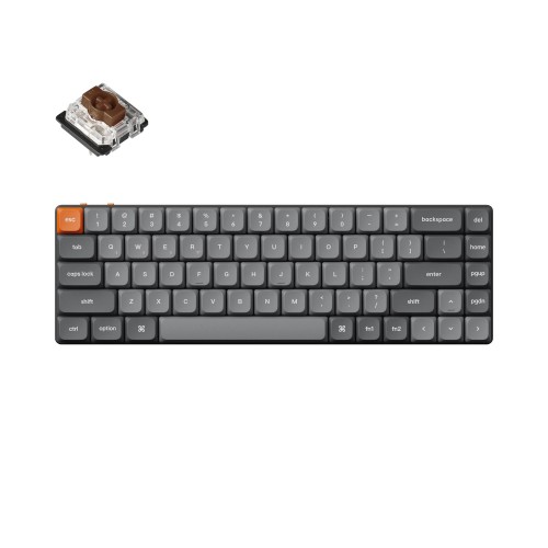 Keychron K7 Max Wireless - US Layout - Hot-Swappable Low Profile Gateron Brown (K7M-H3) Mechaninė Belaidė Žaidimų Klaviatūra