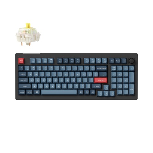 Keychron V5 Max Wireless - US Layout - Hot-Swappable Gateron Jupiter Banana (V5M-D4) Mechaninė Belaidė Žaidimų Klaviatūra