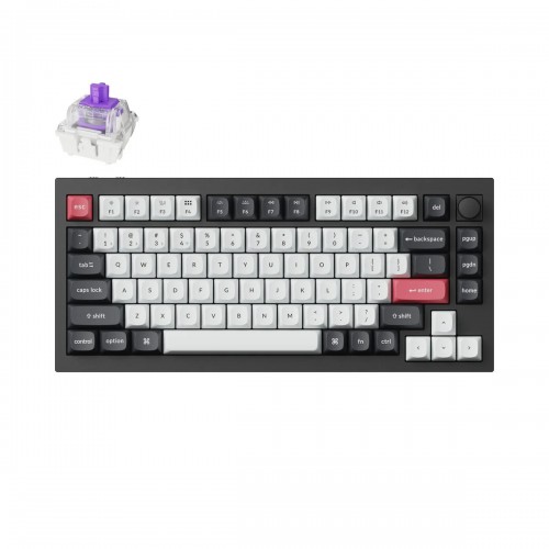 Keychron Q1 HE Wireless - US Layout - Gateron Magnetic Nebula Carbon Black (Q1H-M1) Magnetinė Belaidė Žaidimų Klaviatūra